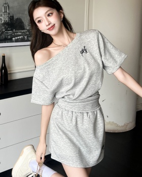 Summer short skirt Casual tops 2pcs set
