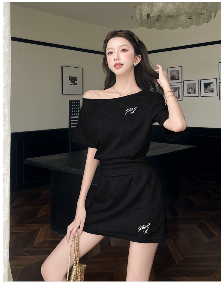 Summer short skirt Casual tops 2pcs set