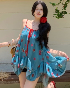 Chiffon tops vacation small sling for women
