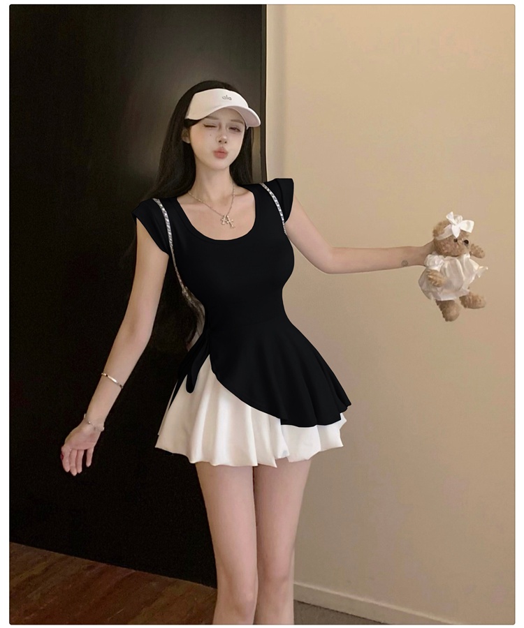 Summer bandage tops fashion short skirt 2pcs set