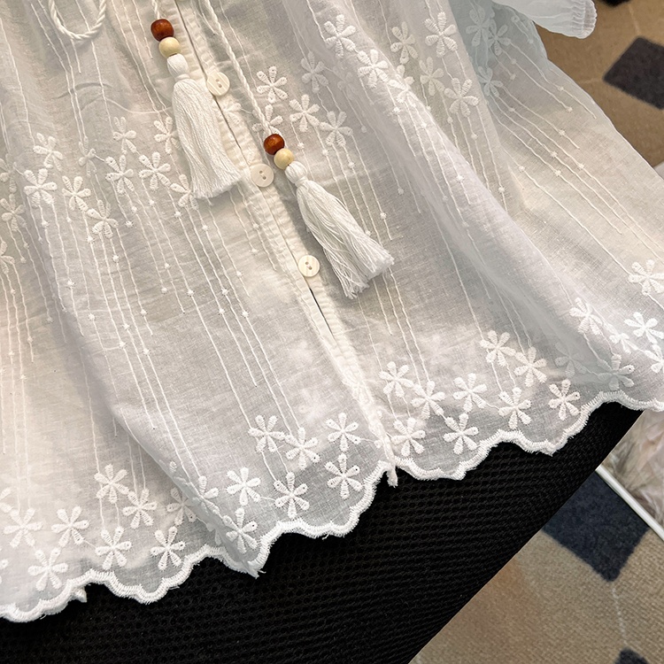 France style summer small shirt puff sleeve tops for women