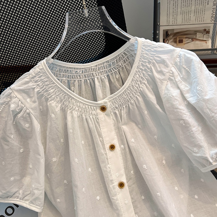 Embroidery lazy Western style four seasons summer shirt for women