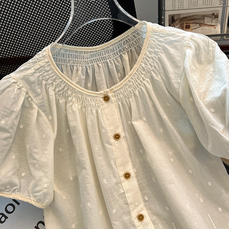 Embroidery lazy Western style four seasons summer shirt for women