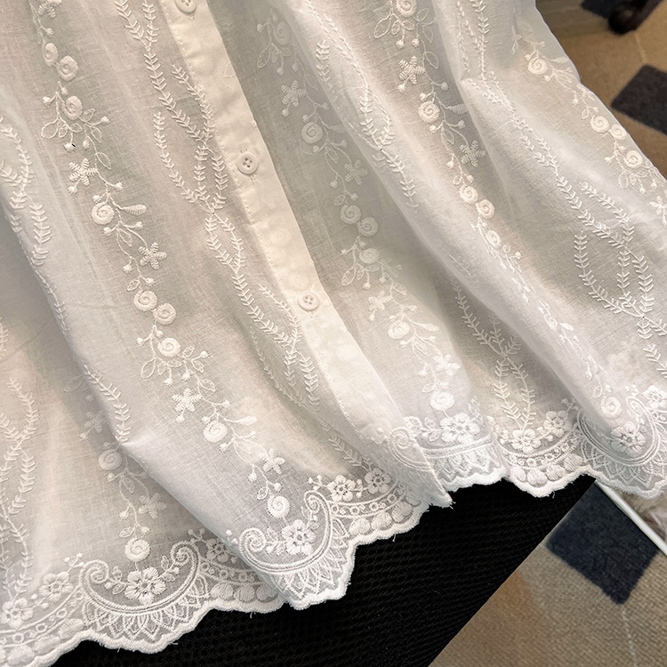 White France style wood ear shirt summer sweet tops