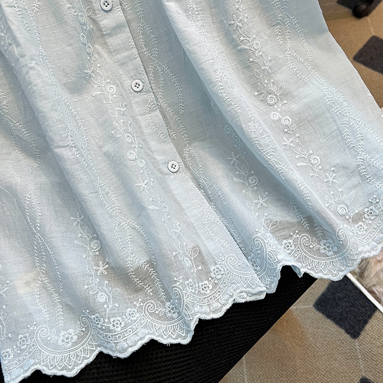 White France style wood ear shirt summer sweet tops