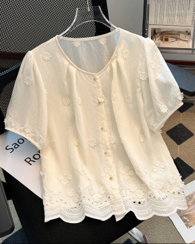Puff sleeve doll shirt short sleeve tops for women