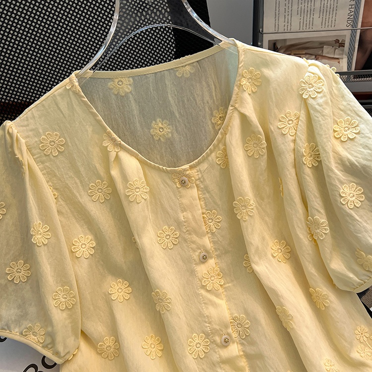 Puff sleeve doll shirt short sleeve tops for women