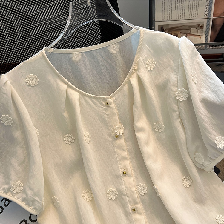 Puff sleeve doll shirt short sleeve tops for women