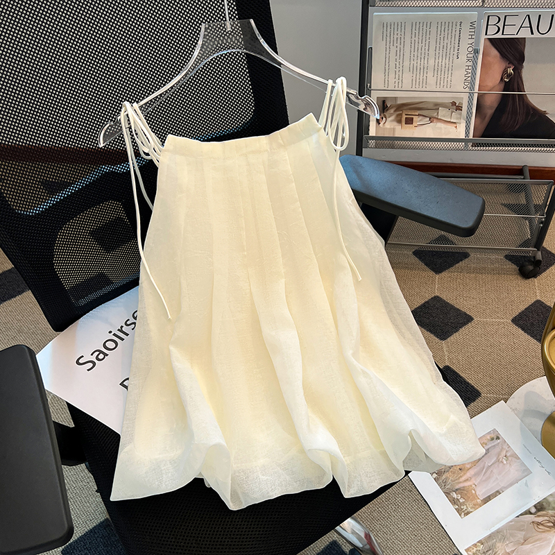 Vacation seaside unique tops wears outside apricot vest