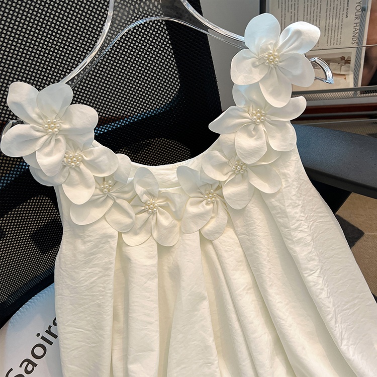 Short halter sleeveless dress vacation flowers strap dress