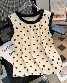 Lace summer tops all-match Korean style shirt for women