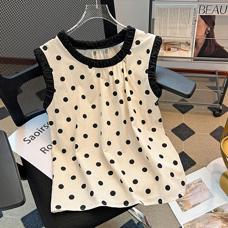 Lace summer tops all-match Korean style shirt for women