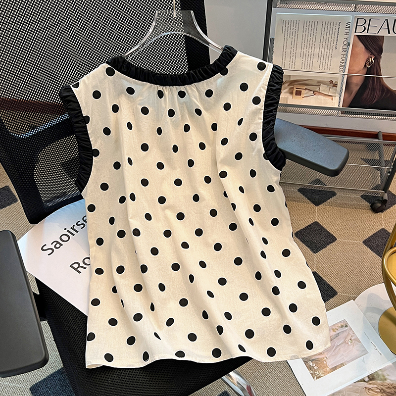 Lace summer tops all-match Korean style shirt for women