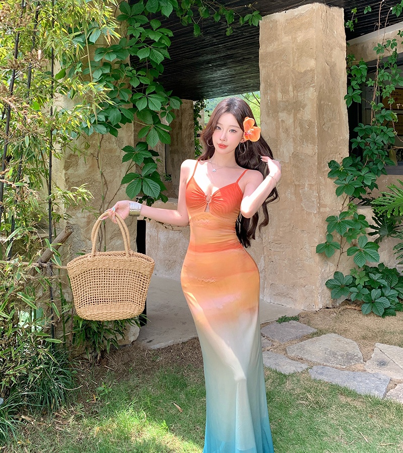 Inside the ride knitted sling dress for women