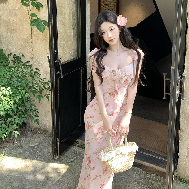 Enticement lotus leaf collar slim was white sexy dress