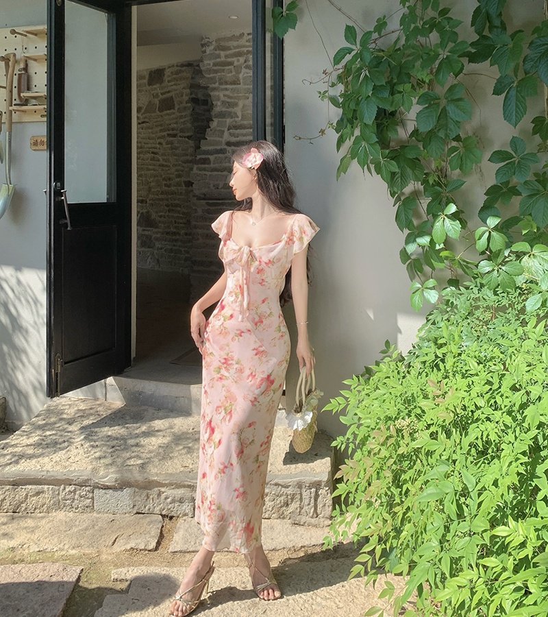 Enticement lotus leaf collar slim was white sexy dress