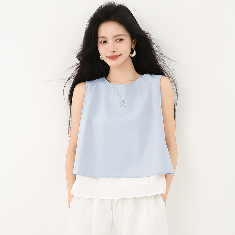 Loose summer tops sleeveless niche vest for women