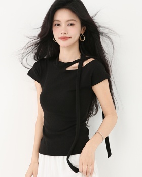 Temperament summer T-shirt streamer tops