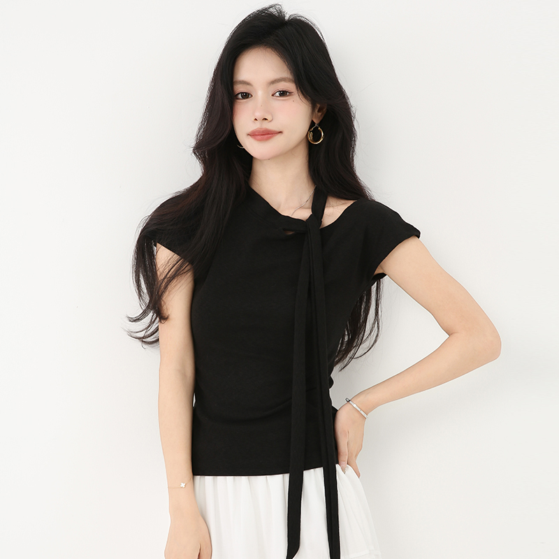 Temperament summer T-shirt streamer tops