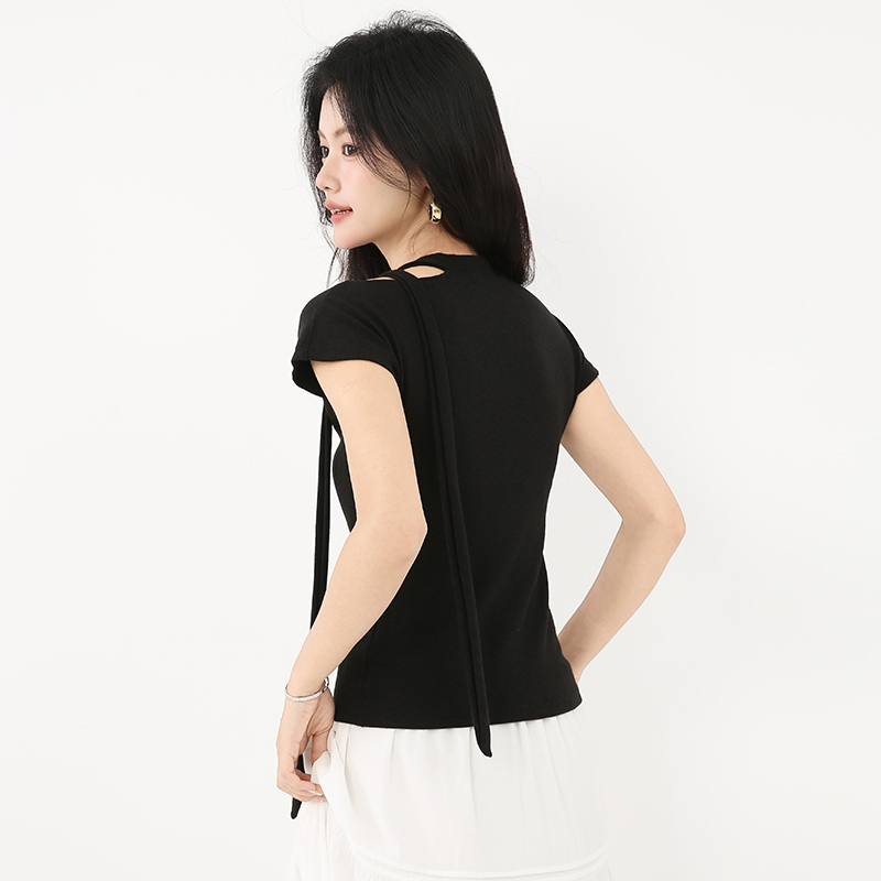 Temperament summer T-shirt streamer tops