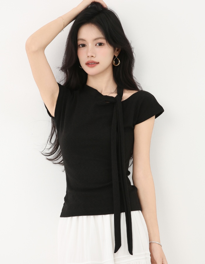 Temperament summer T-shirt streamer tops