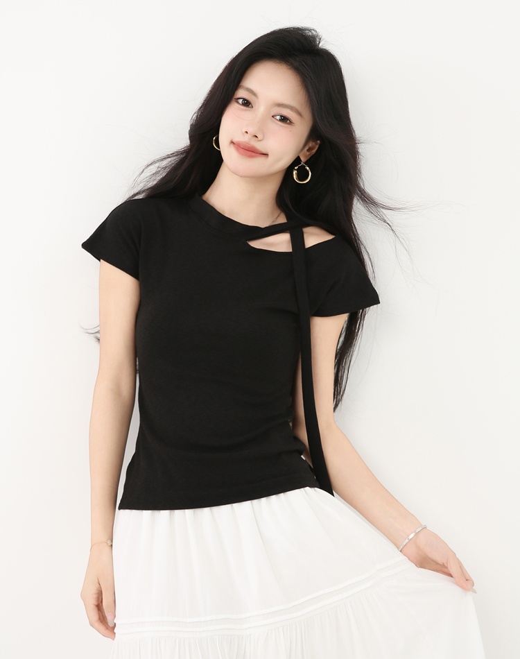Temperament summer T-shirt streamer tops