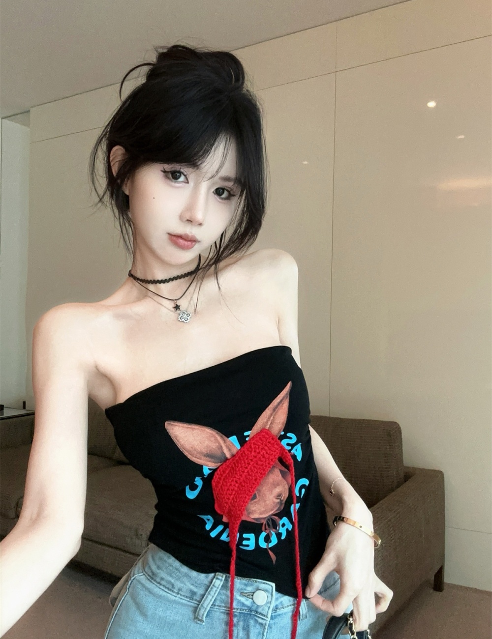 Enticement with chest pad hat printing wrapped chest tops