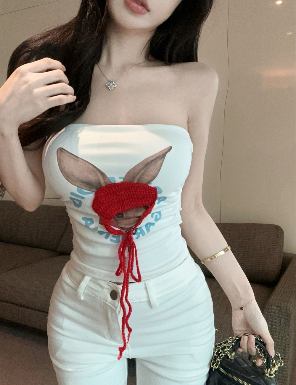 Enticement with chest pad hat printing wrapped chest tops