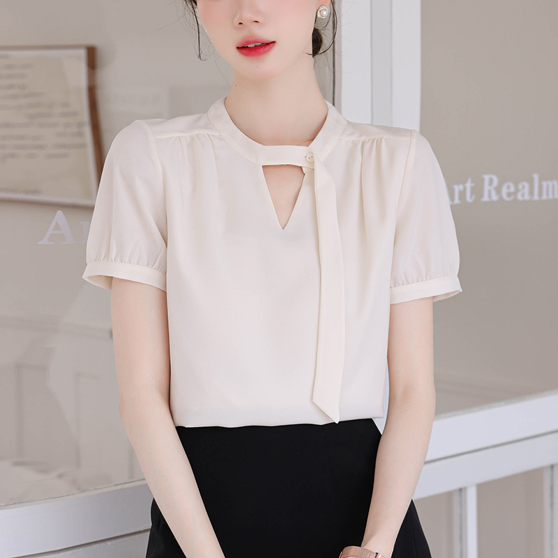 Short sleeve summer fashion tops all-match Western style shirt