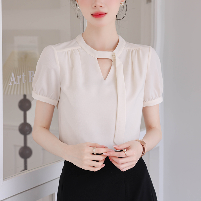 Short sleeve summer fashion tops all-match Western style shirt