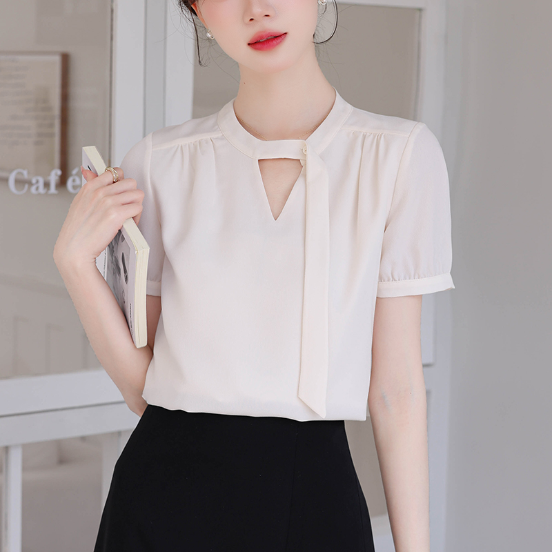 Short sleeve summer fashion tops all-match Western style shirt