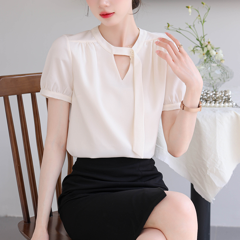 Short sleeve summer fashion tops all-match Western style shirt