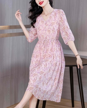 Spring and summer real silk dress
