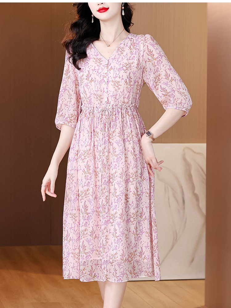 Spring and summer real silk dress