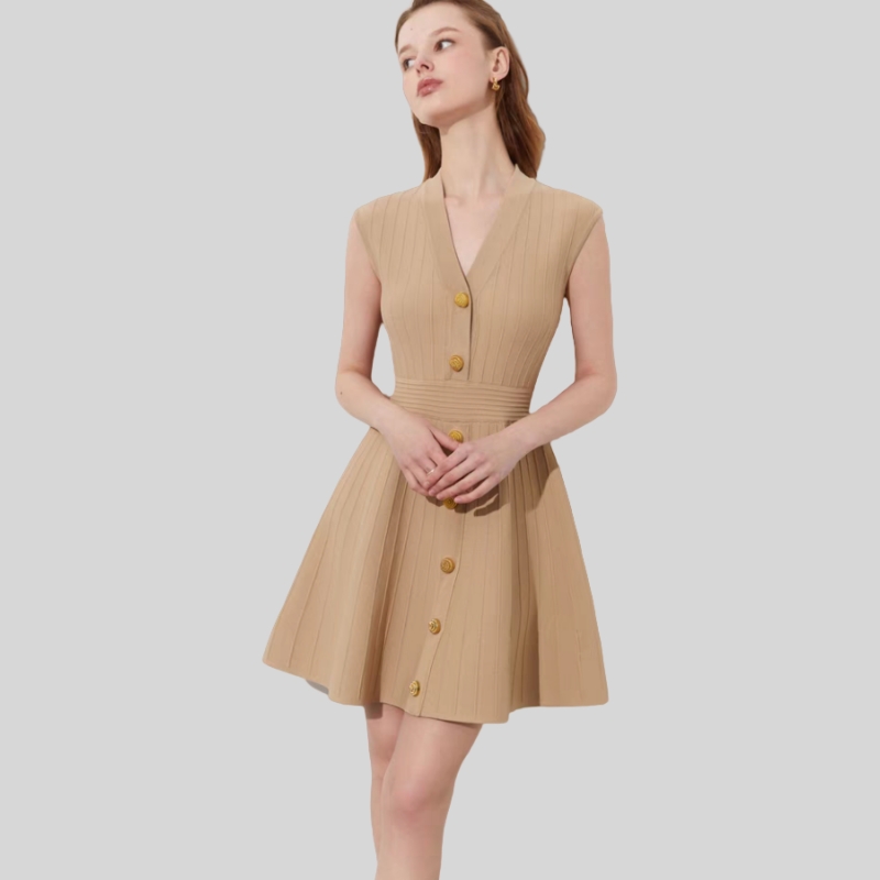 Pleated slim knitted dress summer inside the ride T-back