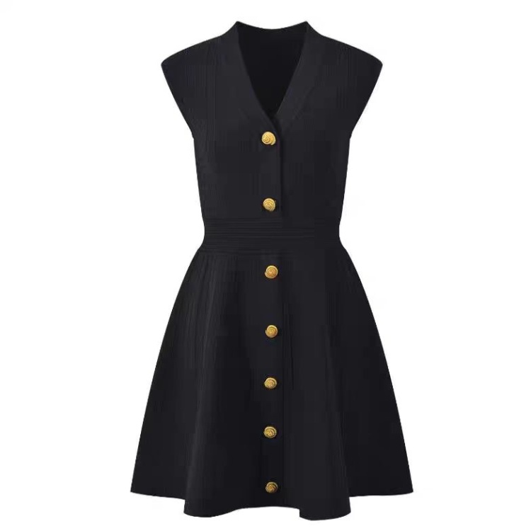 Pleated slim knitted dress summer inside the ride T-back
