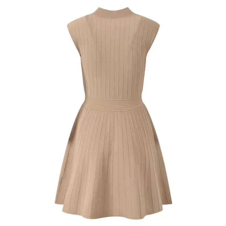 Pleated slim knitted dress summer inside the ride T-back
