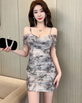 Gauze sling spicegirl rhinestone enticement dress