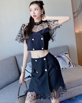 Temperament sexy short skirt fashion tops a set
