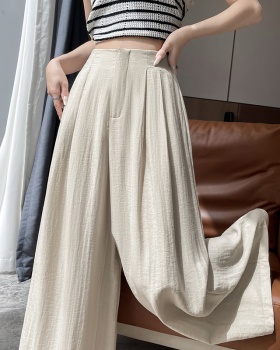 Crimp ice silk wide leg pants loose pants for women