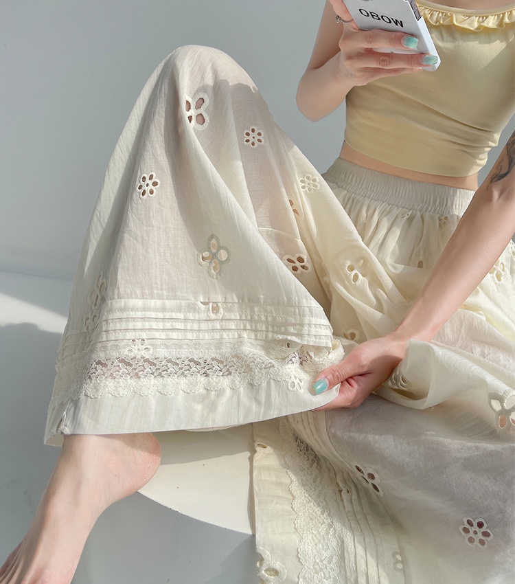 Slim wide leg pants drape casual pants for women