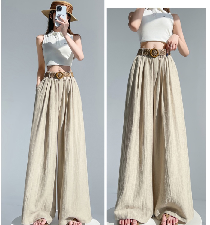 Casual lazy pants high waist wide leg pants for women