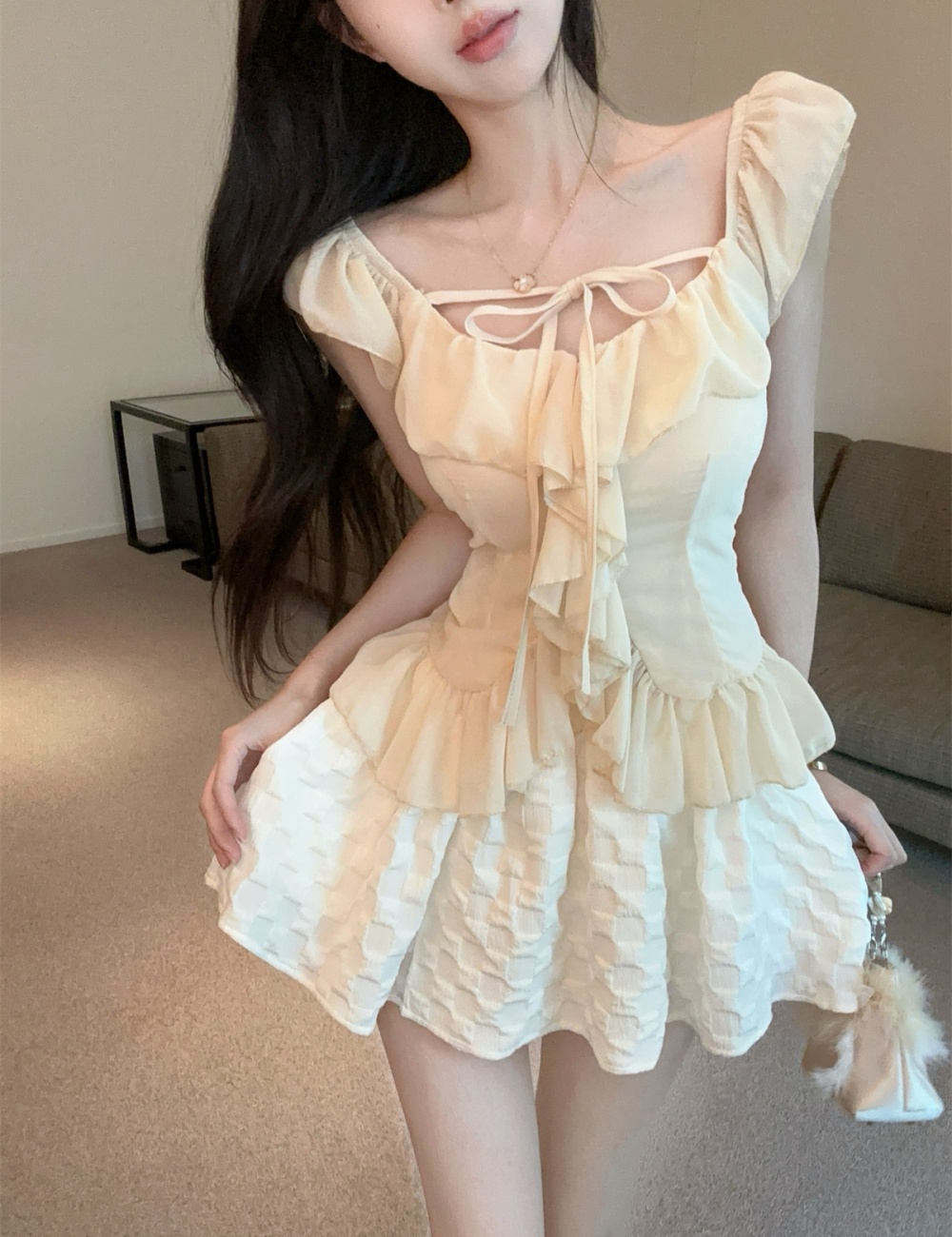 Frenum tops boats sleeve skirt a set for women