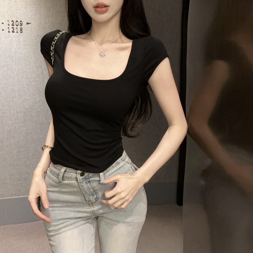 Summer spicegirl patterns tops splice lace T-shirt for women