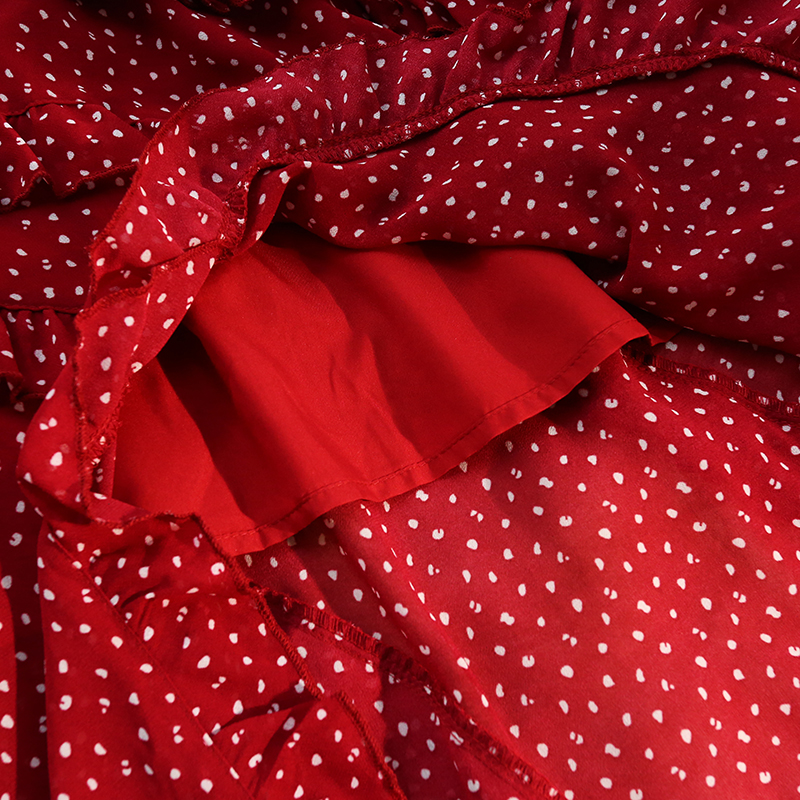 Cake red long skirt irregular A-line skirt for women