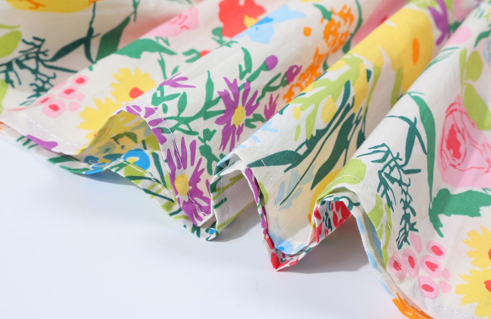 Long floral summer loose yellow skirt for women
