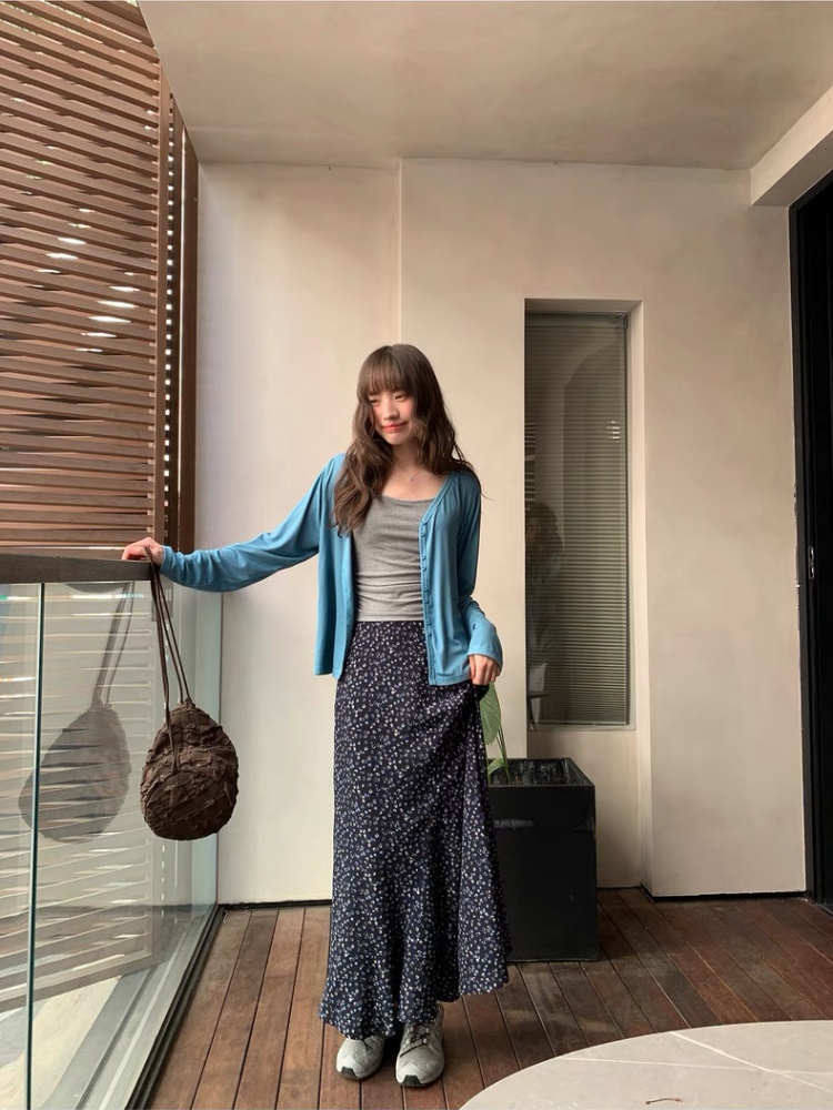 A-line summer long dress splice skirt for women