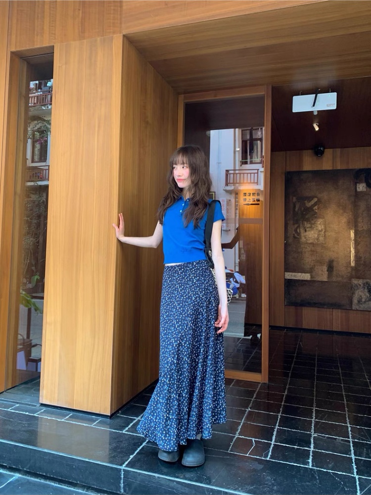 A-line summer long dress splice skirt for women