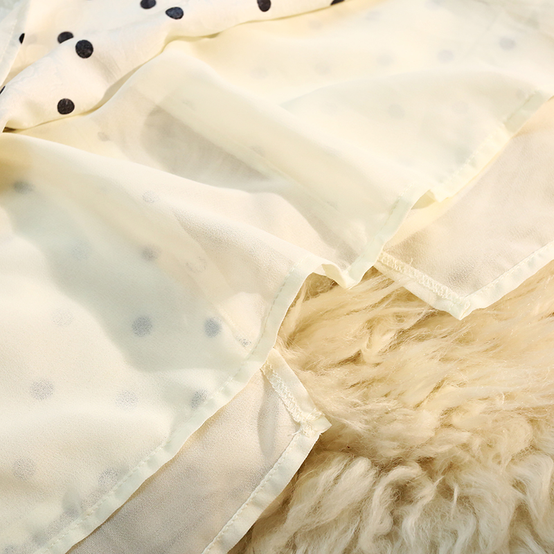 Polka dot summer white long skirt long France style skirt