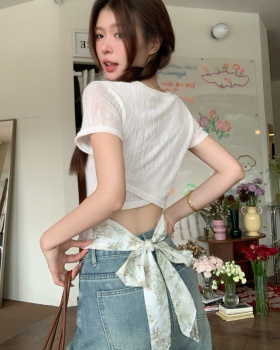 Hollow summer tops tender T-shirt for women